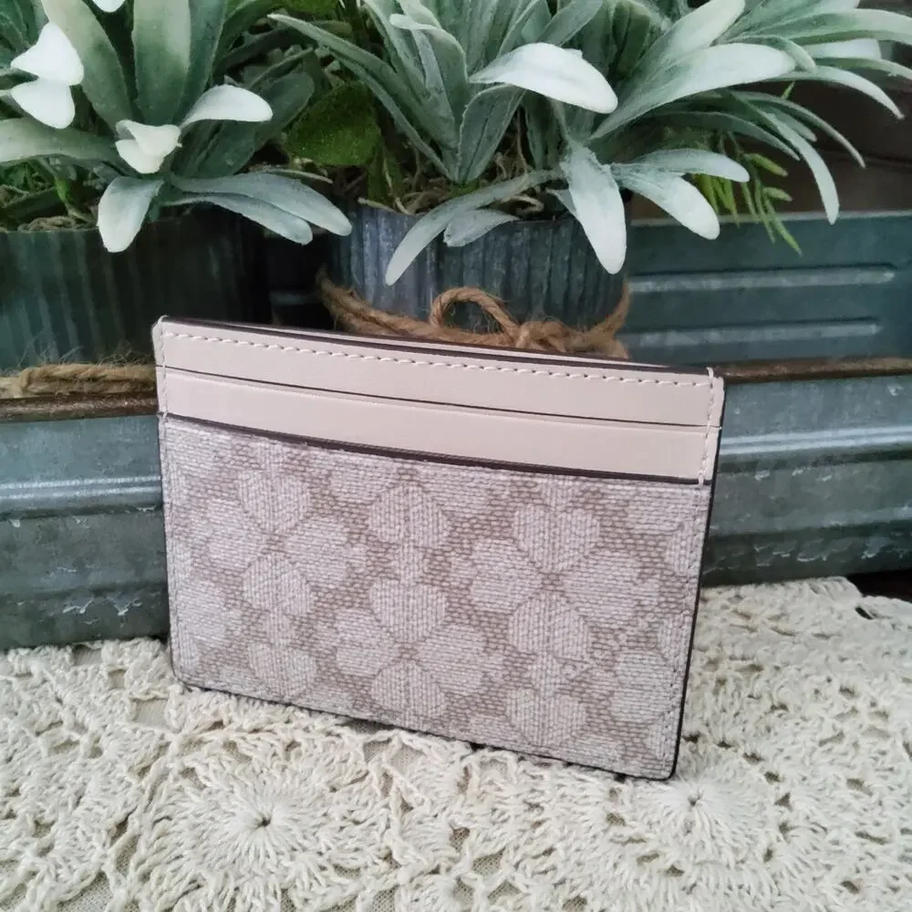 Kate Spade Women's Spade Flower Card Case in Dark Beige